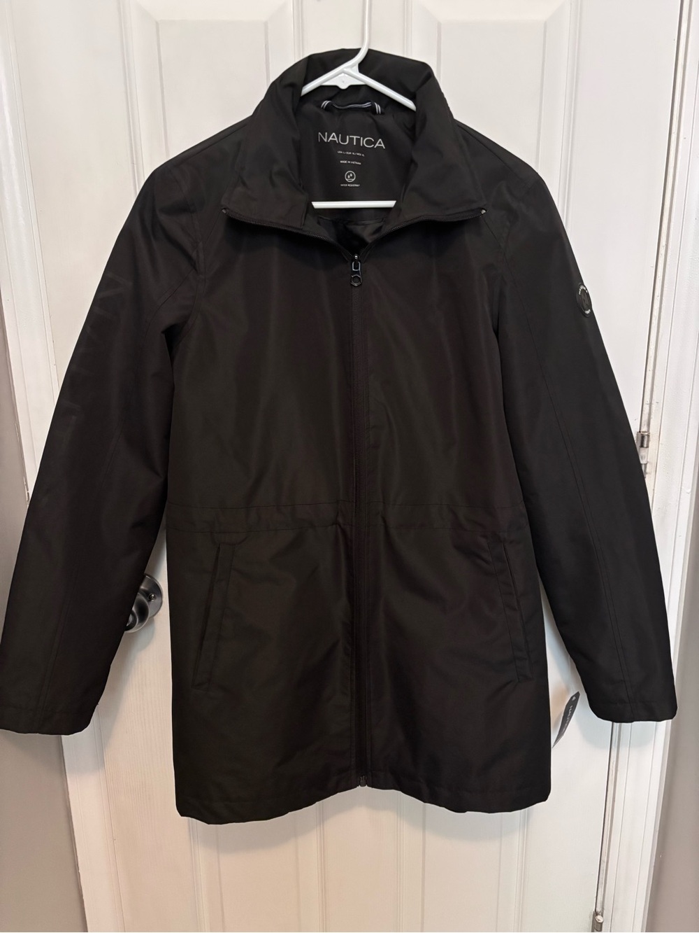 Nautica Water Resistant Black Full Zip Jacket Womens Size Large